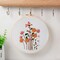 4 Sets Embroidery Kit Starter with Pattern and Instructions, DIY Beginner Starter Cross Stitch Kit Include 1 Embroidery Hoop, Needlework for Adults (Flower-Happy time)